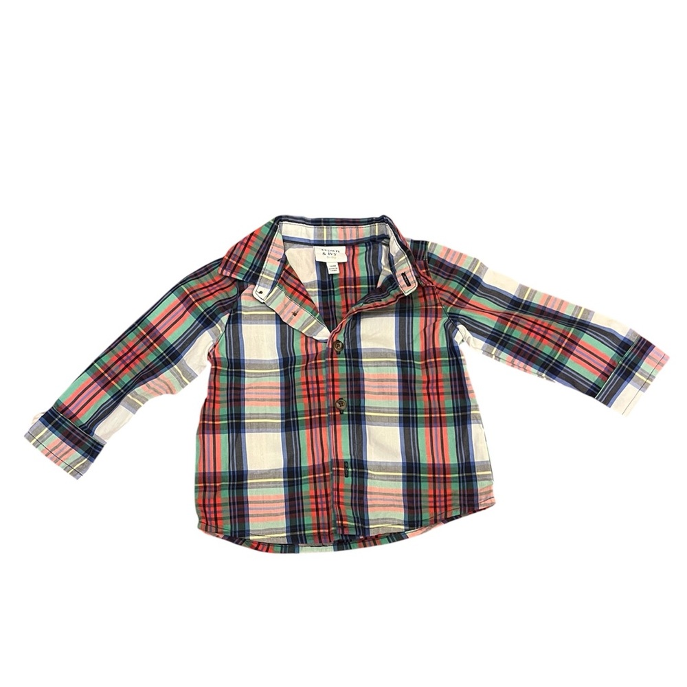 Crown & Ivy Kids Plaid Button Down Shirt - Red, Blue, Green
